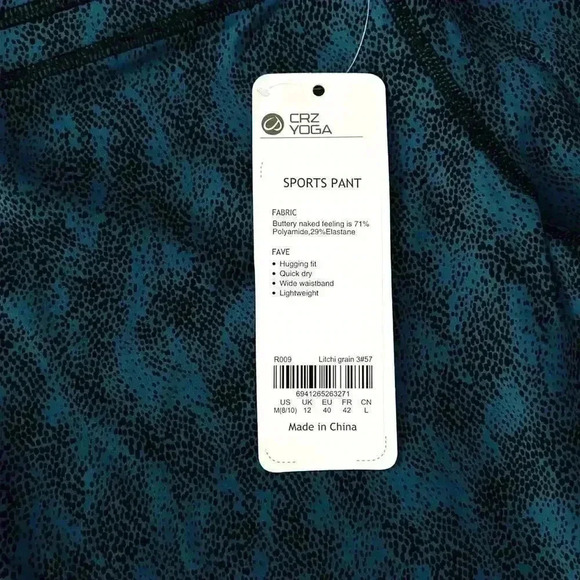 NEW CRZ Yoga Leggings Size M Blue High Waist 7/8" Compression Naked Feel - Picture 2 of 5